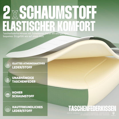 Gaming Stuhl Stoff mit Fußstütze und Massagefunktion Grün