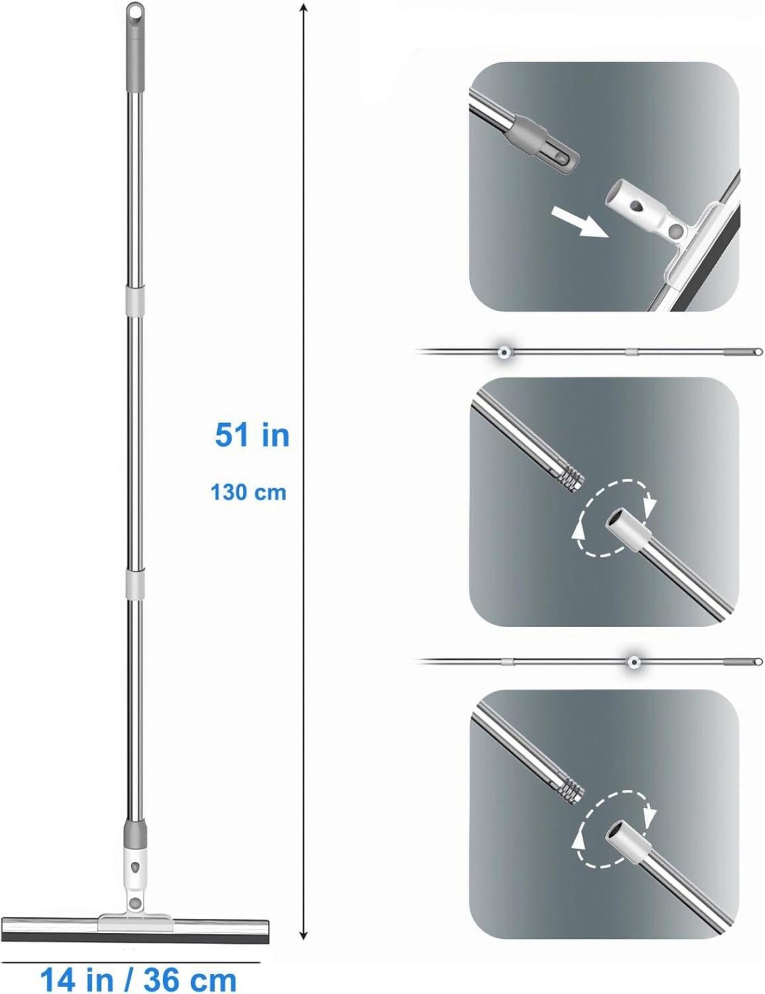 Wasserschieber Bodenabzieher Dusche 100% Silikon 36cm Stiel