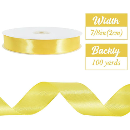 Satinband 2 cm, 91 m, Zitrone – Vielseitiges Dekorationsband