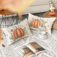 Herbst Kürbis Blätter Kissenbezug Set, 30x50 cm - Orange