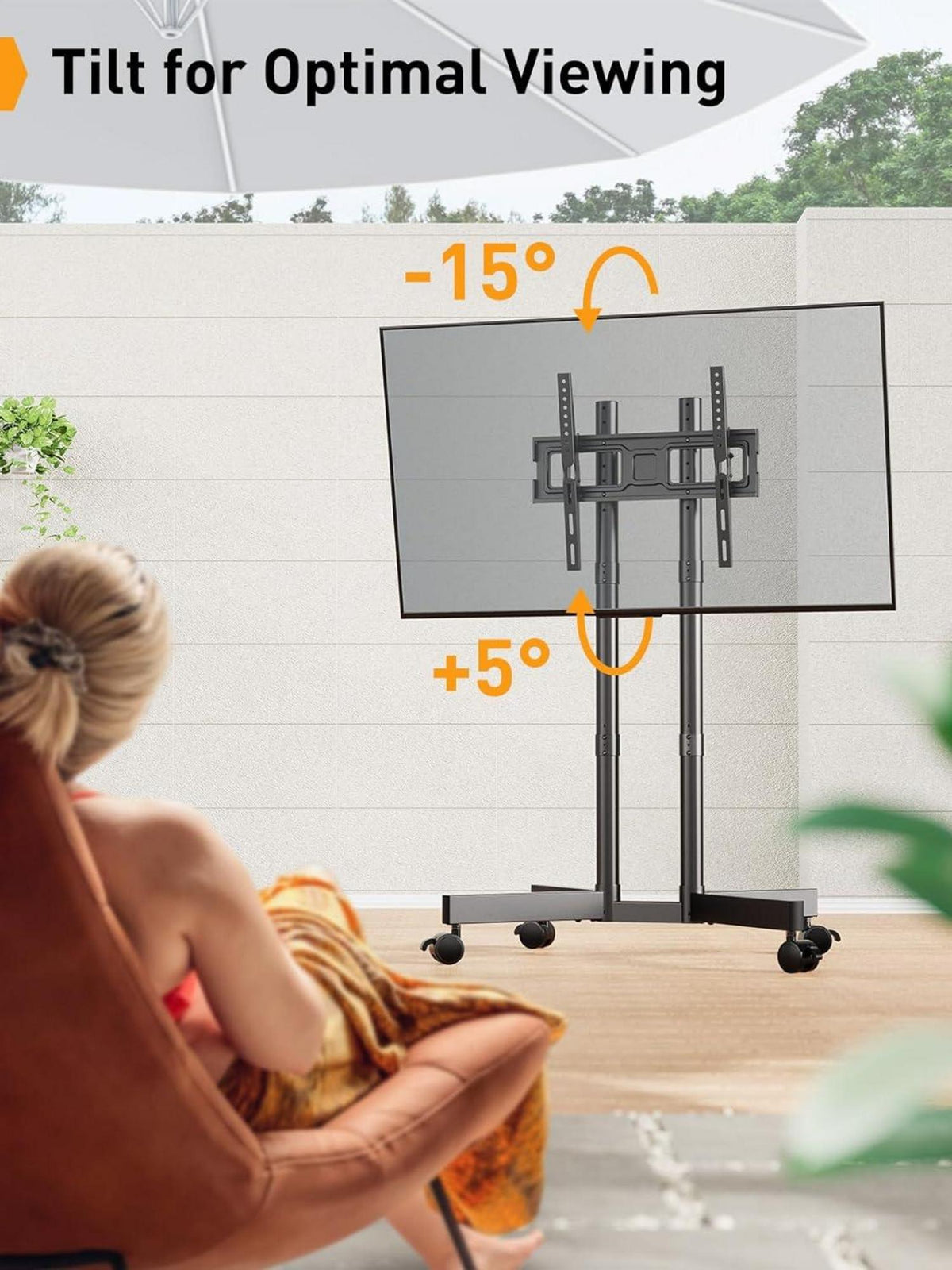 TV Ständer Rollbar für 32-70 Zoll Fernseher Höhenverstellbar Neigbar VESA 400x400mm