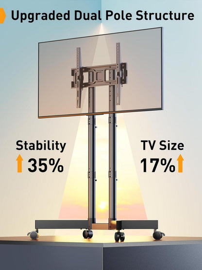 TV Ständer Rollbar für 32-70 Zoll Fernseher Höhenverstellbar Neigbar