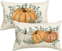 Herbst Kürbisse Kissenbezüge 2er Set 30x50 cm Orange