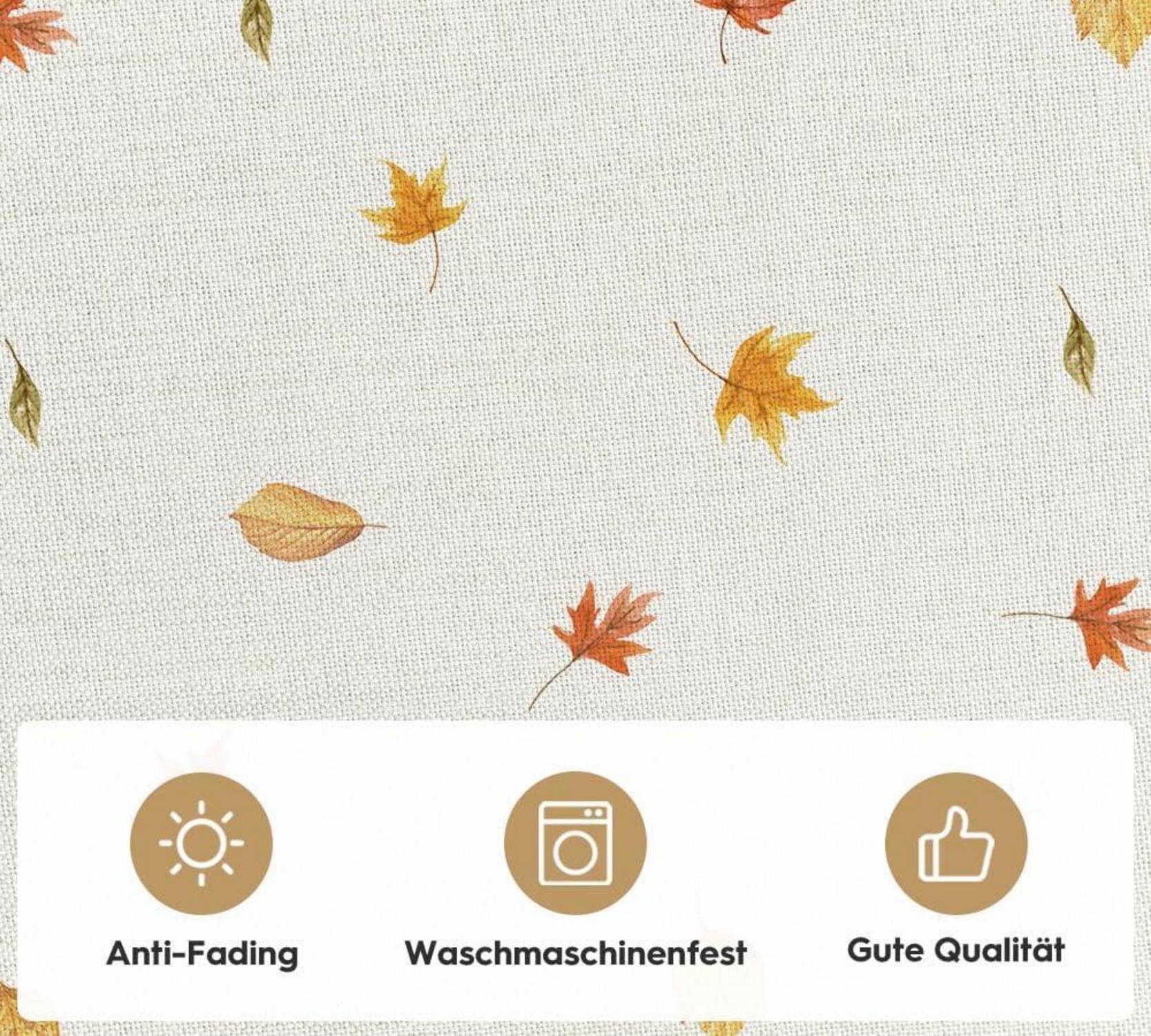 Herbst Tischdecke Hirsch Deer Vögel 85x85cm Beige Artoid Mode