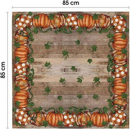 Herbstliche Tischdecke Kürbisse 85x85 cm braun Halloween