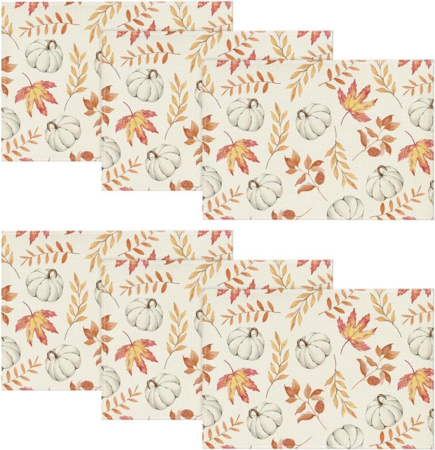 Artoid Mode Orange Herbst Platzsets 6er Set 30x45cm