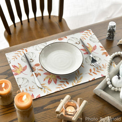 Orange Herbst Tischsets 6er Set 30x45cm - Waschbar & Dekorativ
