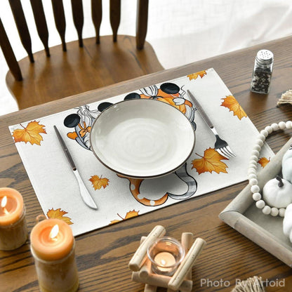 Artoid Mode Kürbisse Ahornblätter Platzsets 4er Set 30x45cm Herbst Deko