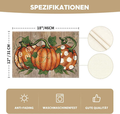 Artoid Mode Herbst Kürbis Platzsets 8er Set 30x45cm Tischsets braun