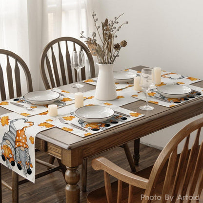 Herbstliche Kürbis & Ahornblatt Platzsets 8er Set 30x45cm