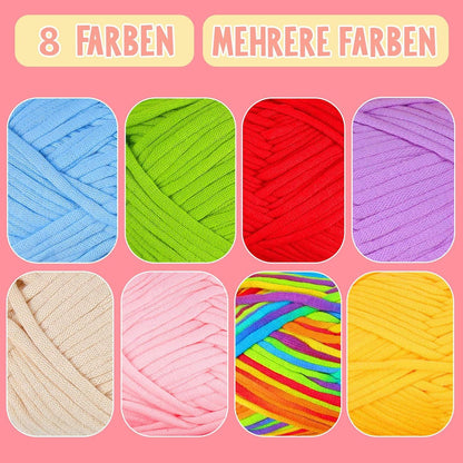 8er Set Easy Yarn Häkelgarn Baumwolle Anfänger 8x50g dicke Garne