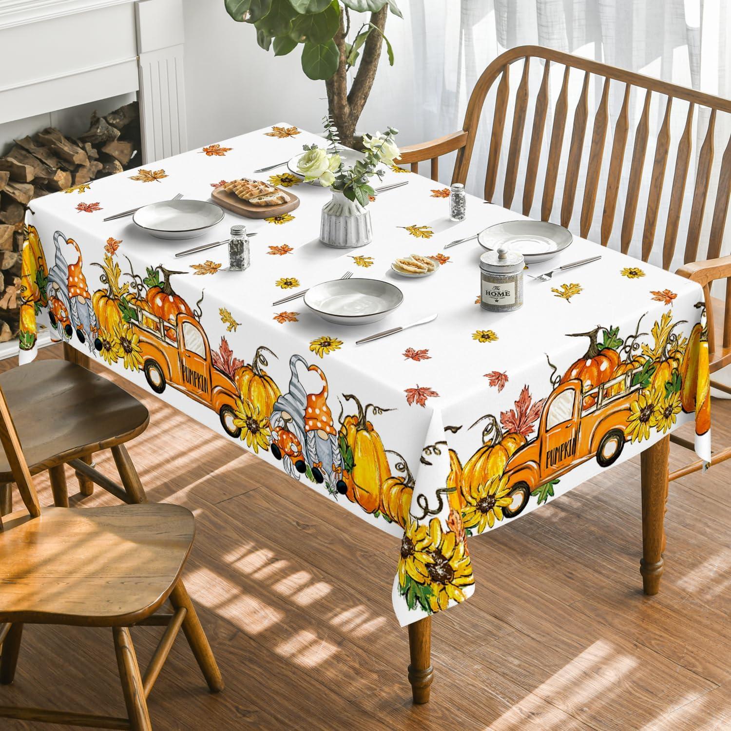 Artoid Mode Herbst Kürbisse Blätter Tischdecke 140x220 cm