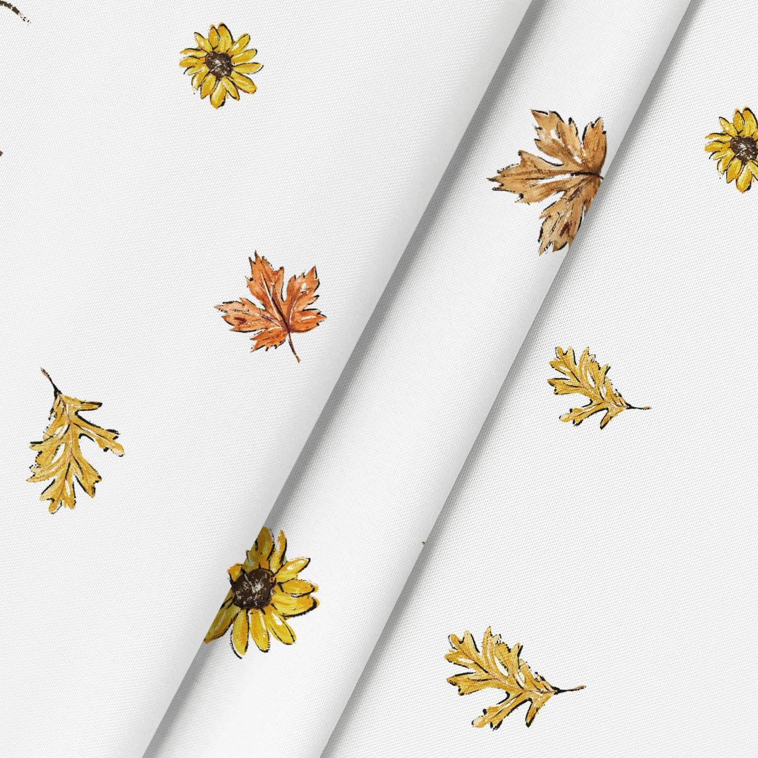 Herbst Tischdecke Blätter Kürbisse 140x160 cm Gelb