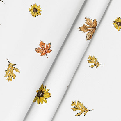 Herbst Tischdecke Blätter Kürbisse 140x160 cm Gelb