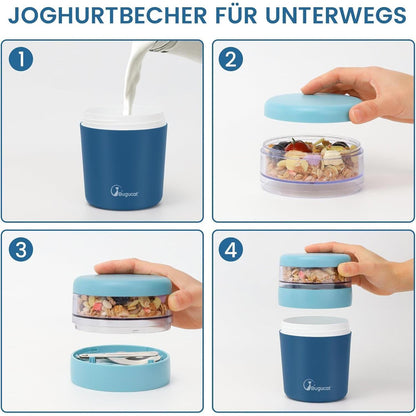 Bugucat Müslibecher to Go 650ml Lunchpot Joghurt Salat