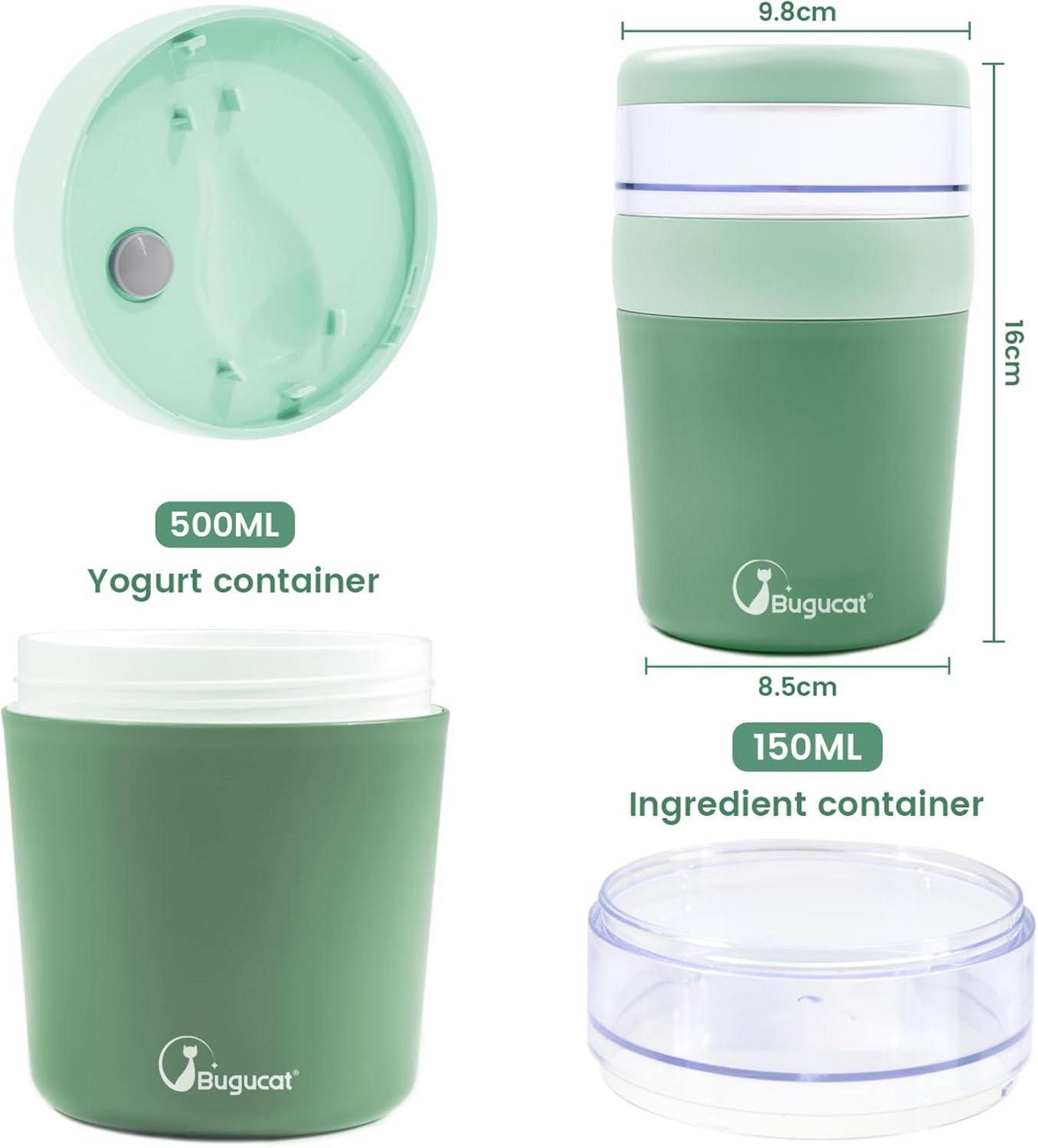 Bugucat Müslibecher to Go 500ml 150ml Aufkleber