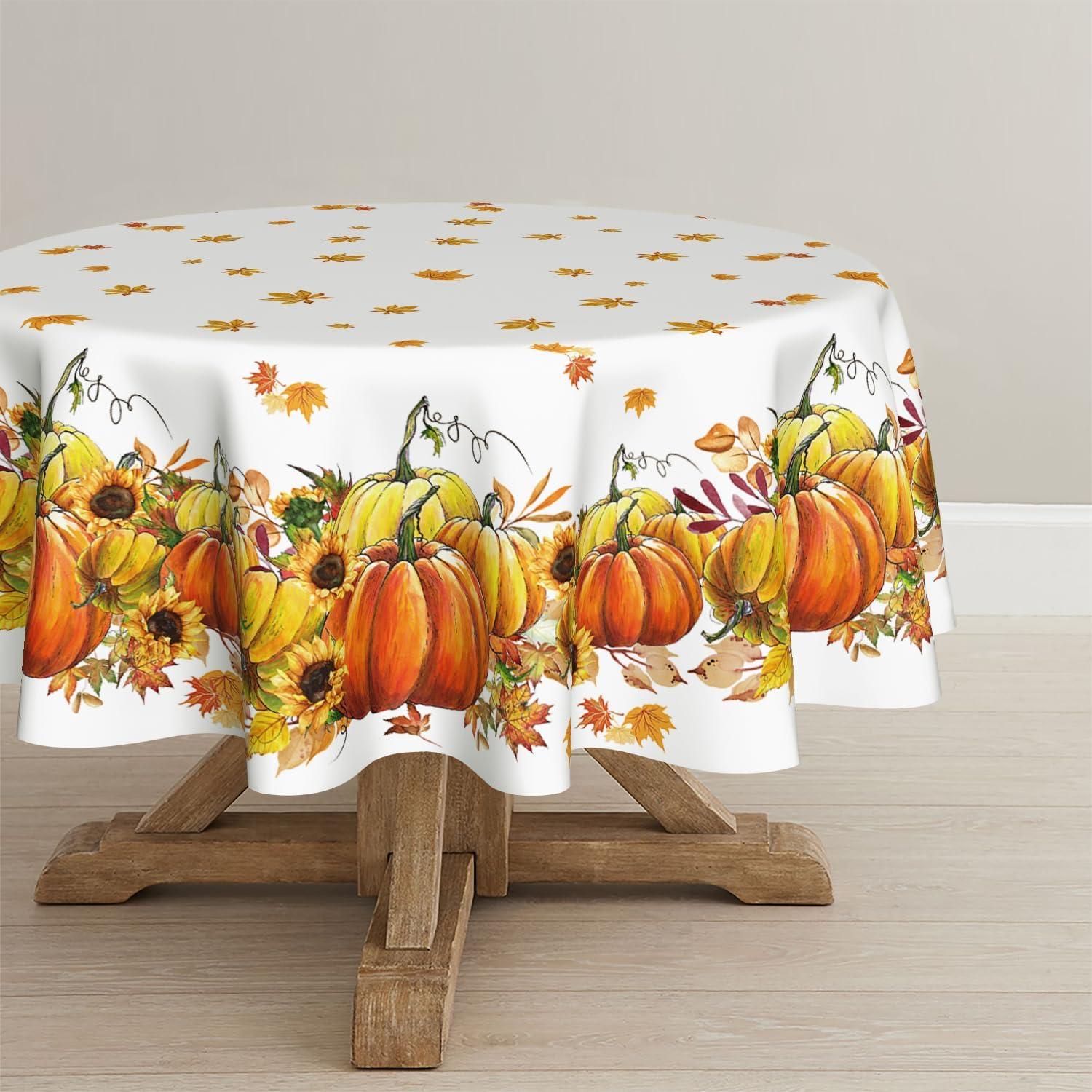 Artoid Mode Herbst Tischdecke Rund 140 cm Orange