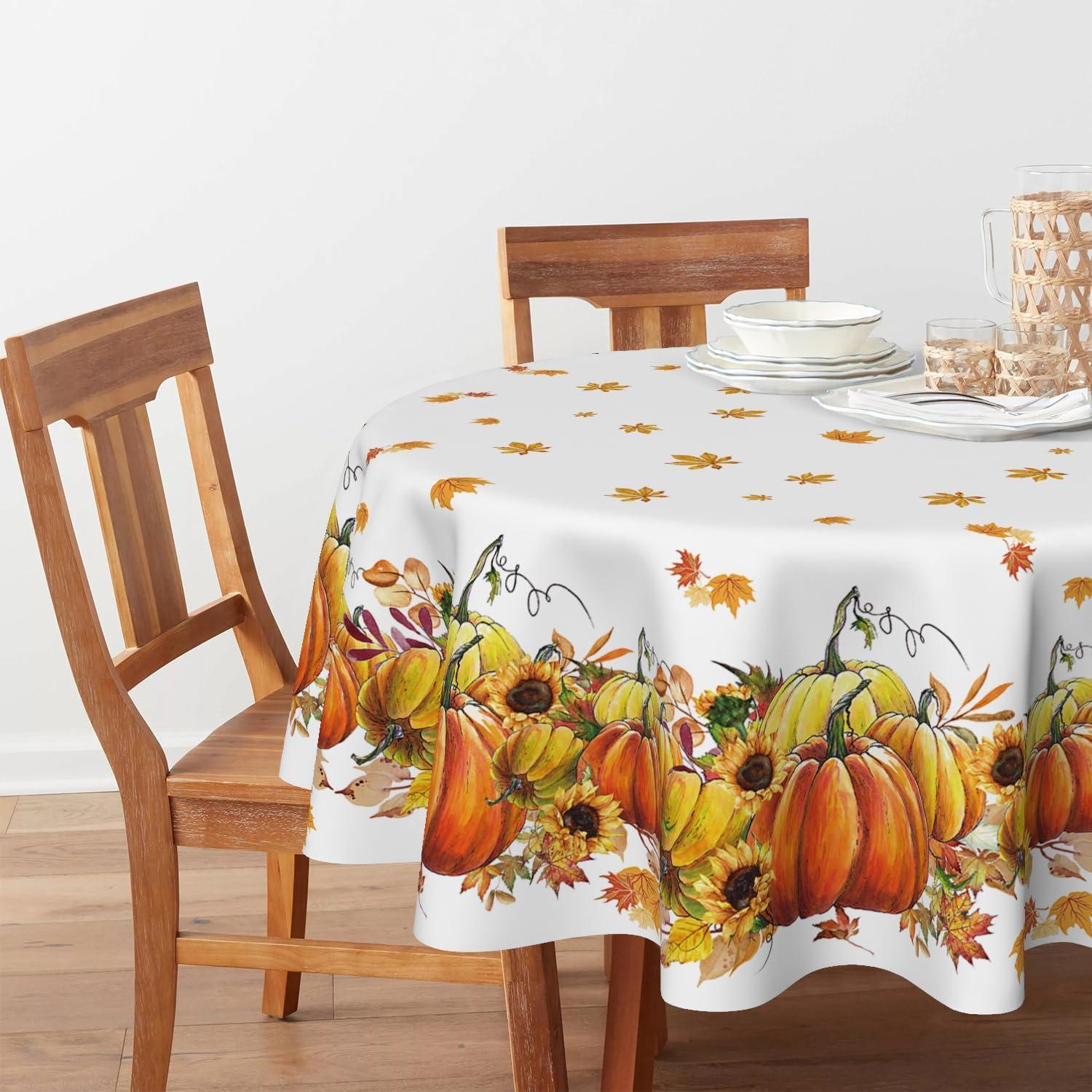 Artoid Mode Herbst Tischdecke Rund 140 cm Orange
