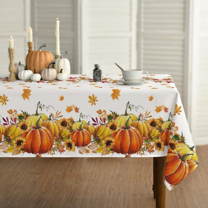 Herbst Tischdecke 140x110 cm Orange Sonnenblumen Ahornblätter