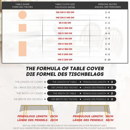 Herbst Tischdecke 140x220 cm Kürbisse Ahornblätter Orange