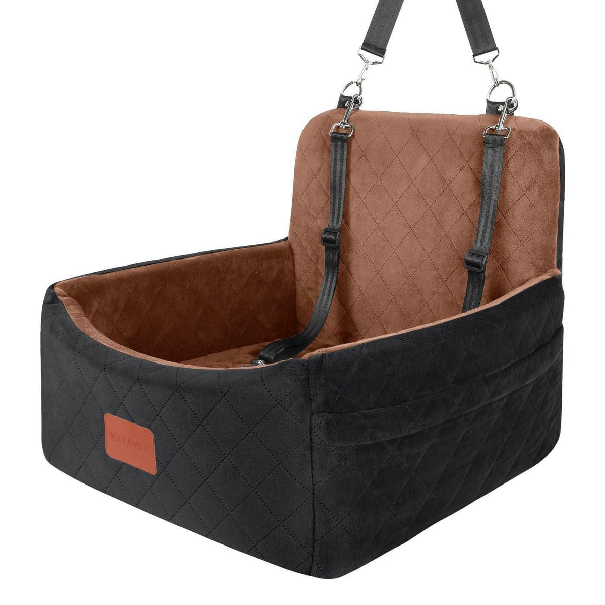Hundefahrersitz mit Memory-Schaum – Sicher & Bequem (Schwarz/Braun, S)
