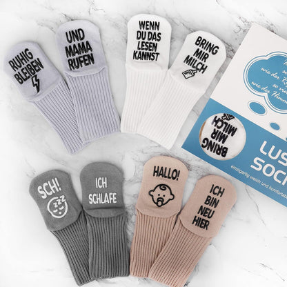 4 Paar lustige Baby Socken 0-12 Monate