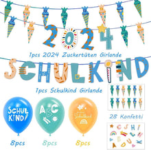 Einschulung Deko Set Junge Schulkind Girlande Zuckertüten