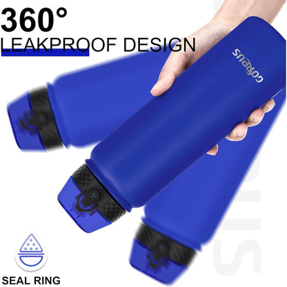 1L Thermosflasche mit Strohhalm aus Edelstahl