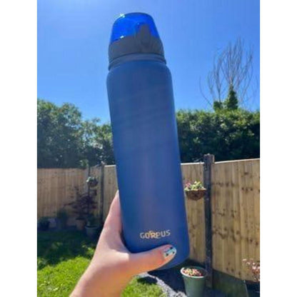 1L Thermosflasche mit Strohhalm aus Edelstahl