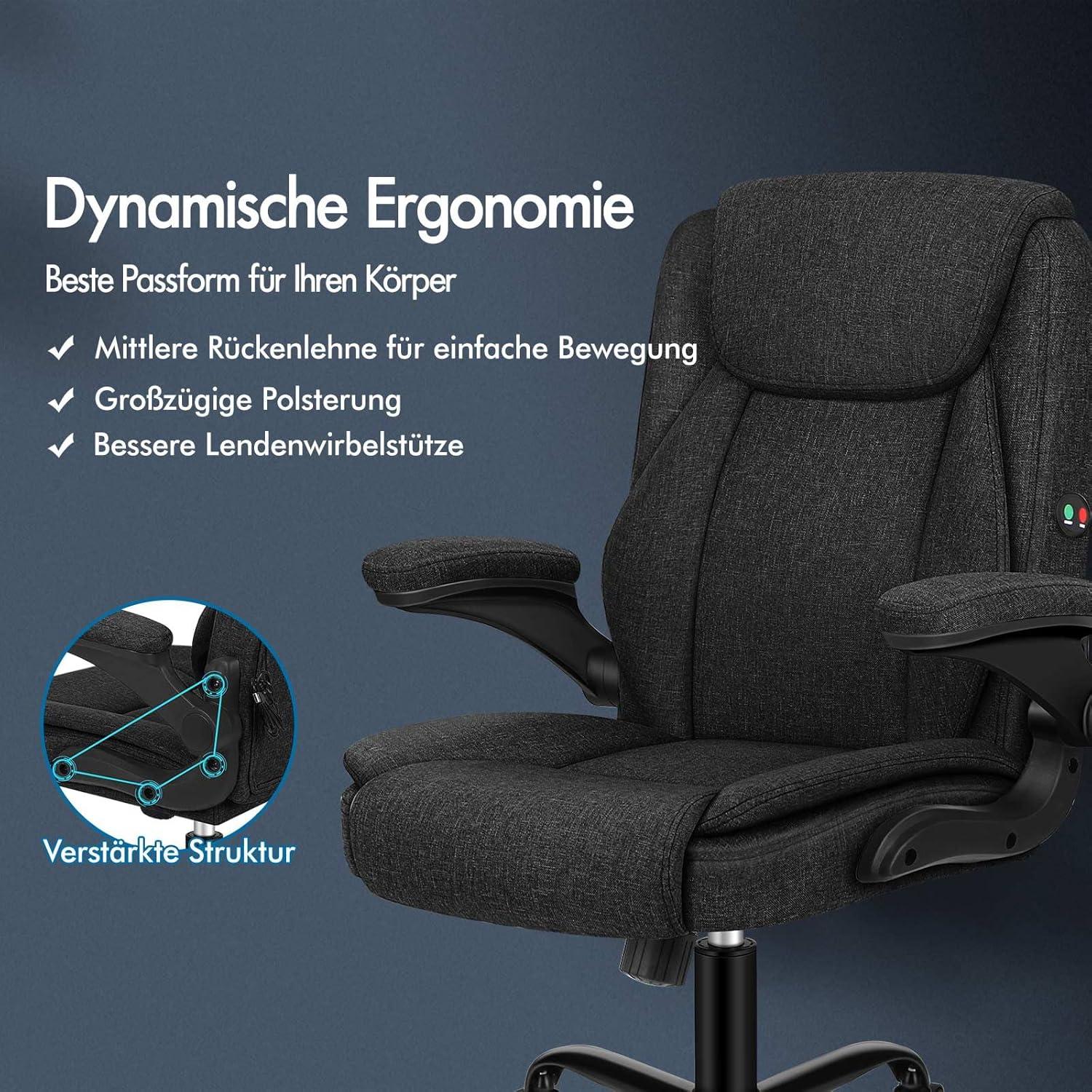 Ergonomischer Massage Gaming-Bürostuhl Schwarz