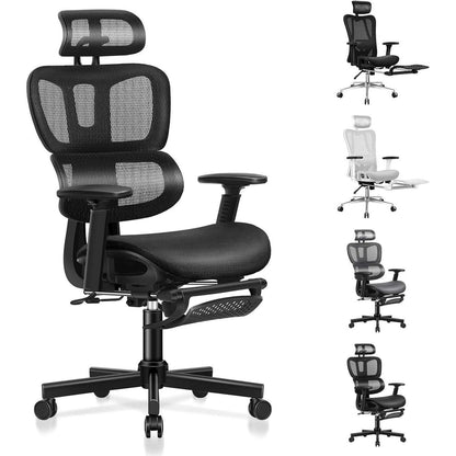 ALFORDSON Ergonomischer Bürostuhl mit 3D-Armlehne, Schwarz