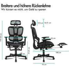 ALFORDSON Ergonomischer Bürostuhl mit 3D-Armlehne, Schwarz