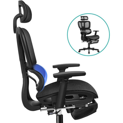 ALFORDSON Ergonomischer Bürostuhl mit 3D-Armlehne, Schwarz