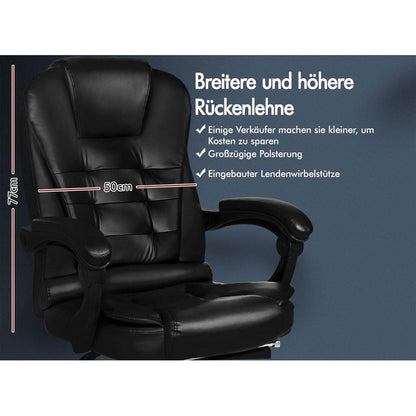 Ergonomischer Bürostuhl mit Massagefunktion, Schwarz