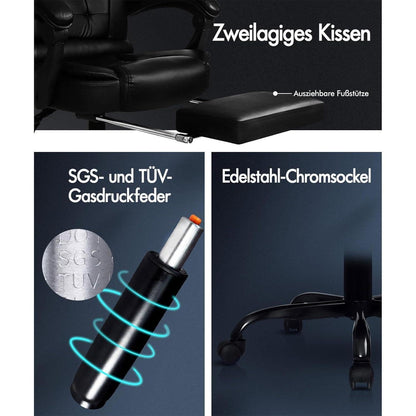Ergonomischer Bürostuhl mit Massagefunktion, Schwarz