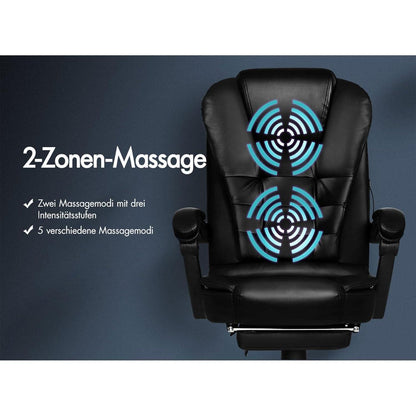 Ergonomischer Bürostuhl mit Massagefunktion, Schwarz