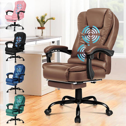 Ergonomischer Bürostuhl mit Massagefunktion und Fußstütze