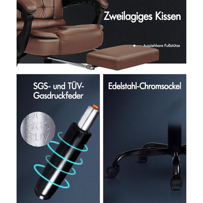 Ergonomischer Bürostuhl mit Massagefunktion und Fußstütze