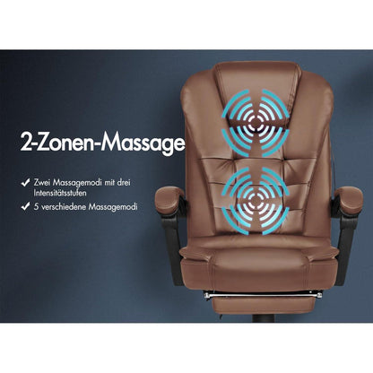 Ergonomischer Bürostuhl mit Massagefunktion und Fußstütze
