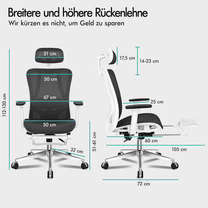 Ergonomischer Netz-Bürostuhl mit 3D-Armlehne und