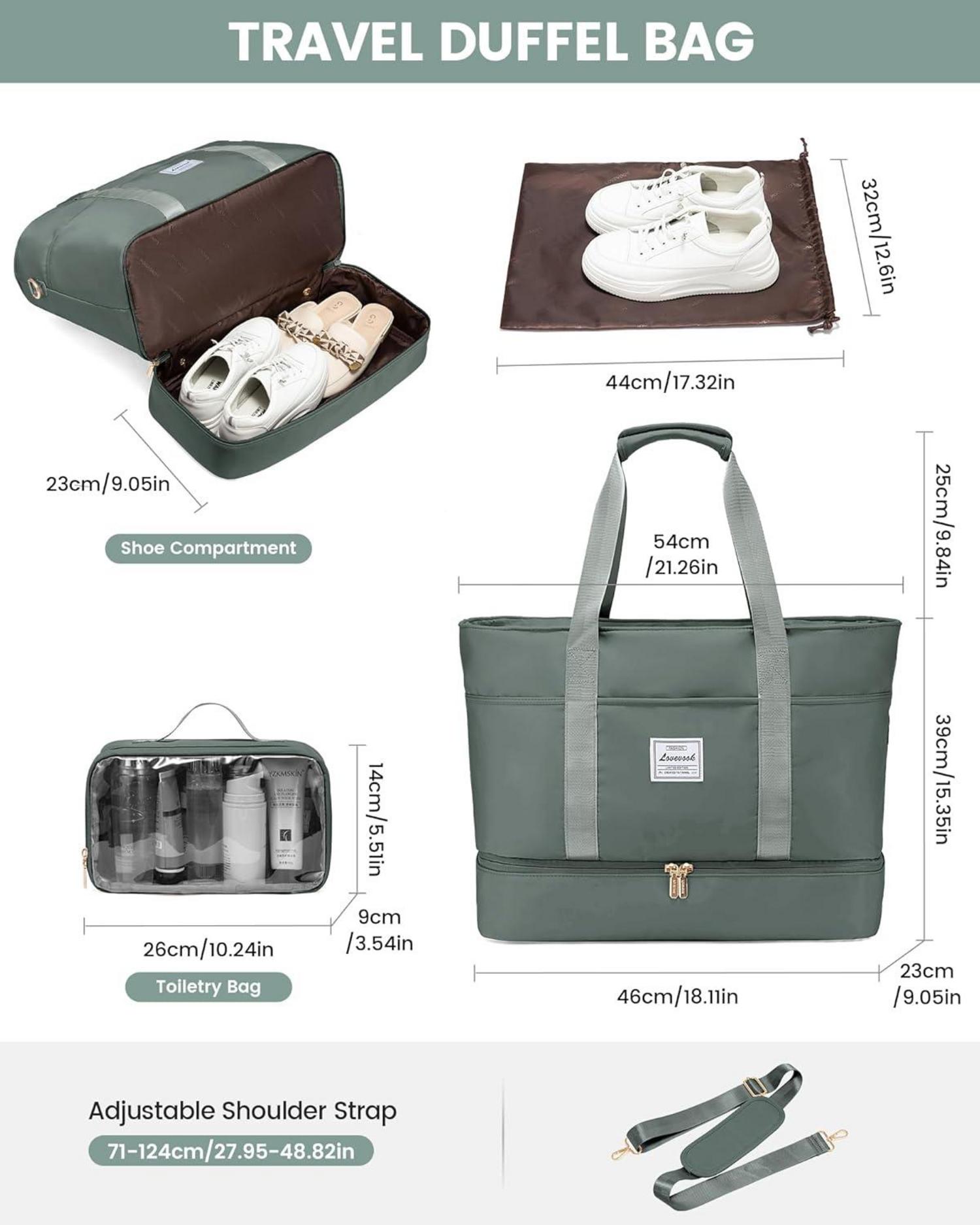 Weekender Reisetasche Damen mit Schuhfach und Kulturbeutel