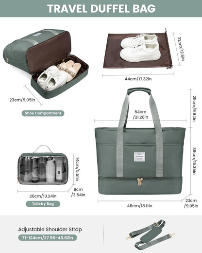 Weekender Reisetasche Damen mit Schuhfach und Kulturbeutel