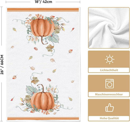 Herbst Küchentücher 2er Set 42x65cm Orange Watercolor