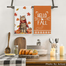 Artoid Mode Herbst Kürbis Katze Küchentuch Set 42x65cm