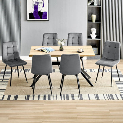 Esszimmerstühle 6er Set, Dunkelgrau, Gepolstert & Ergonomisch