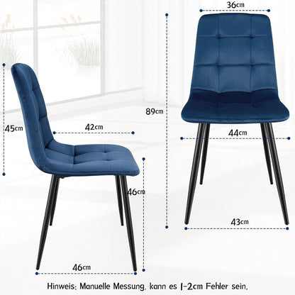 Esszimmerstühle 6er Set, Dunkelblau, Gepolstert & Ergonomisch