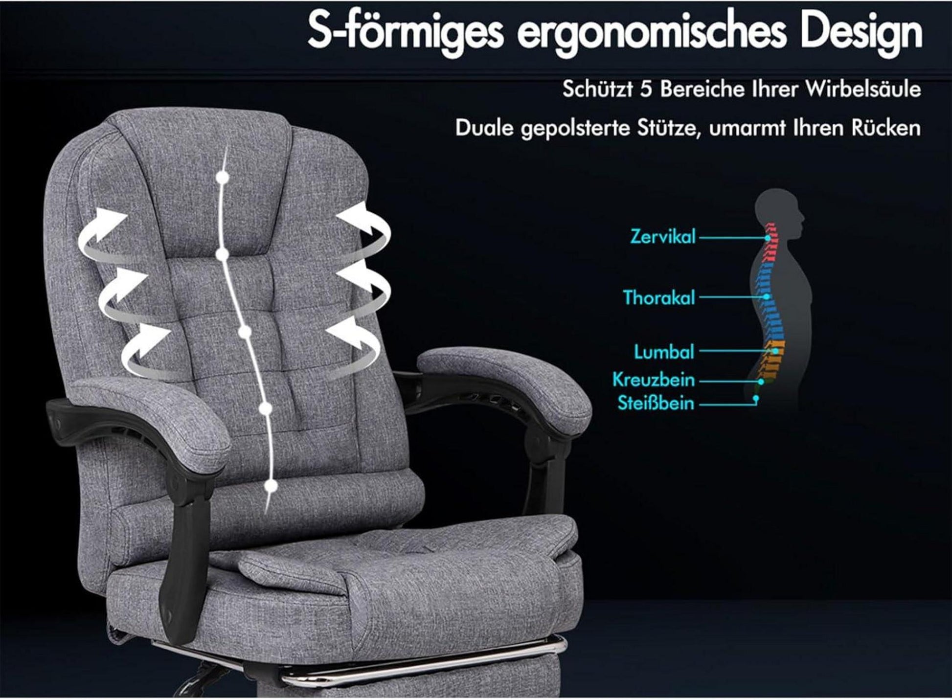 Ergonomischer Gaming-Bürostuhl mit Massagefunktion