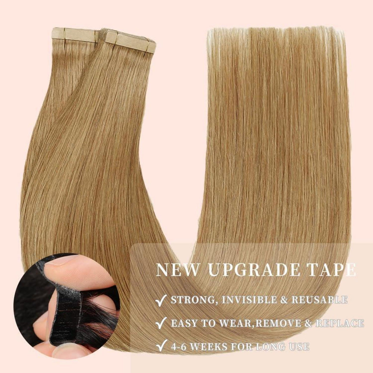 Echthaar Tape Extensions 55cm (22 Zoll) Gerade