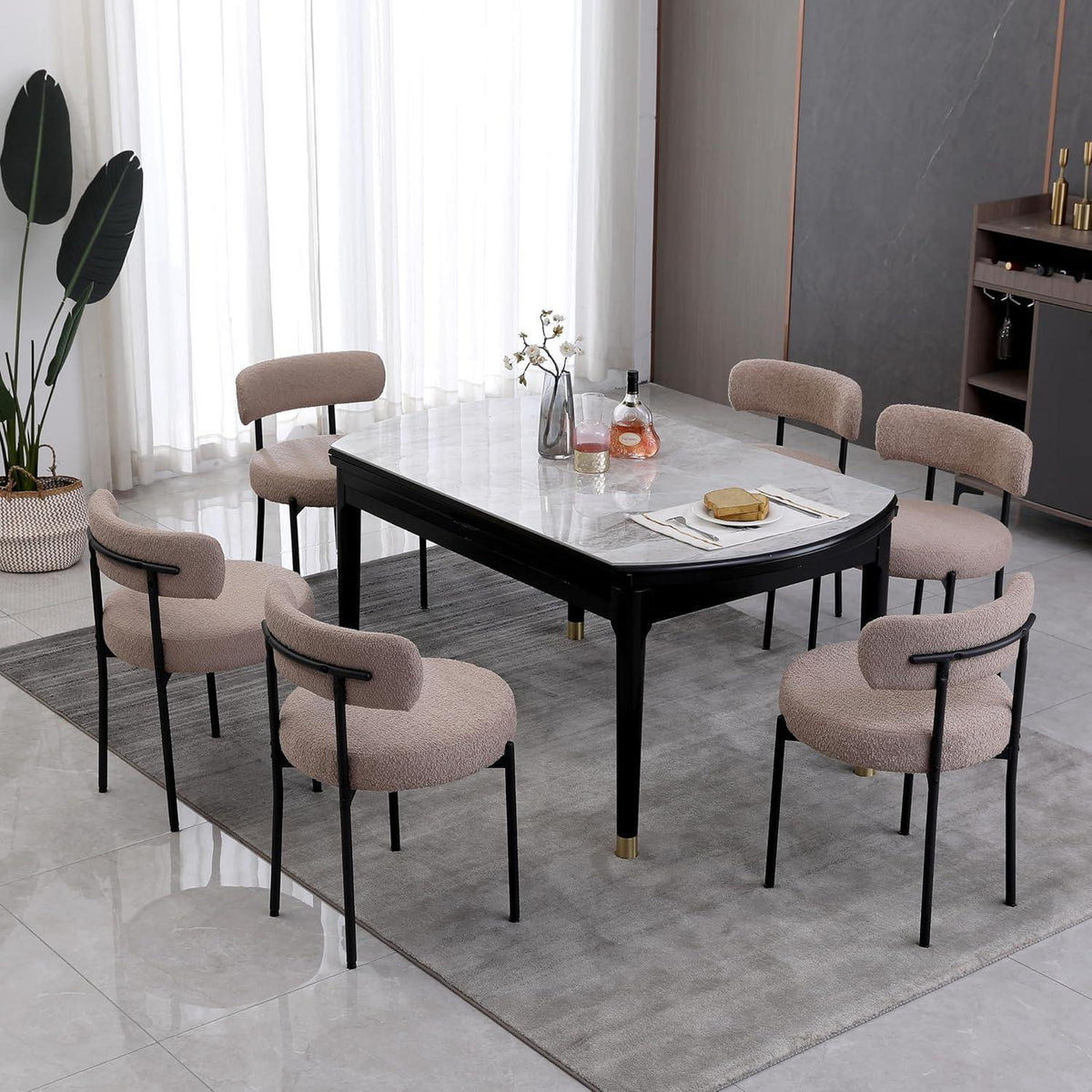 Esszimmerstühle 4er Set, Hellbraun, Modern Retro Design