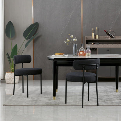 Esszimmerstühle 2er Set, Modern Retro Design, Schwarz